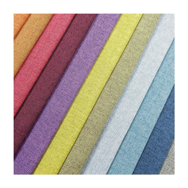 M&Y FG300 Oeko Tex Waterproof Polyester Faux Linen Sofa Fabric Linen Look Woven Upholstery Furniture Bag Curtain Home Textiles