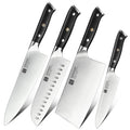 XINZUO Modern Professional Chef Knife Set German 1.4116 Steel Kitchen Knives Natural Ebony Wood Handle