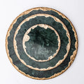 New Design Removable Black Round Plate Hexagon Marble Stone Board Decorative Marble Platter Pizza Plate Tray with Gold Edge
