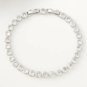 Circle Zircon Bracelet Women's Sterling Silver Ins Special-Interest Design Simple Tennis Bracelet