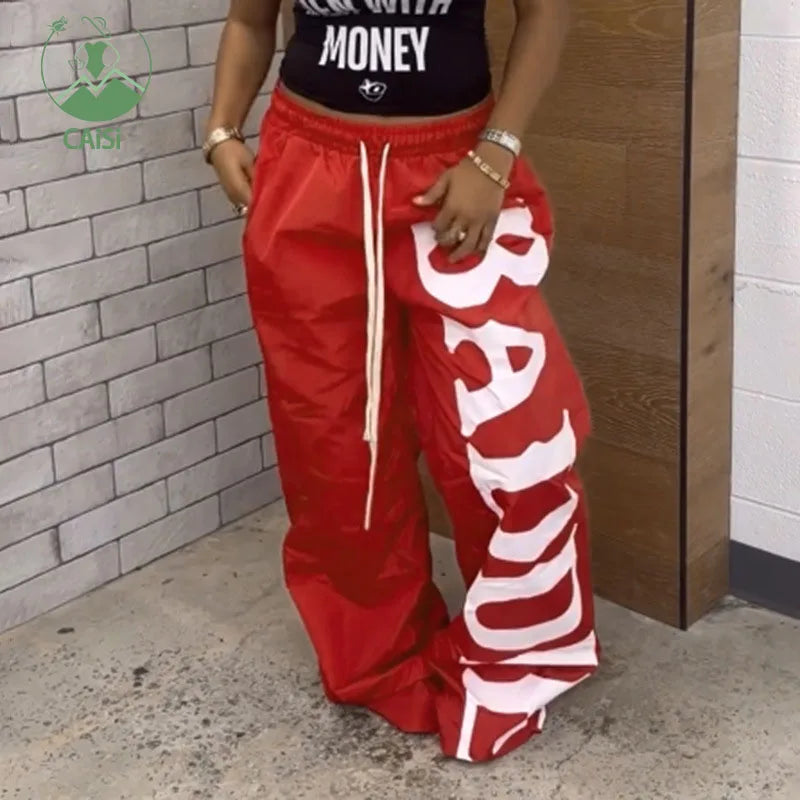 Custom Print Loose Sweat Pants Mens Women Patchwork Street Trousers Letter Printed Baggy Sweatpants Sports Jogger Pants