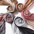 2022 Newest Design Jersey Cotton Hijab Two Color Tone Muslim Scarf  Pleated Shawls Stoles