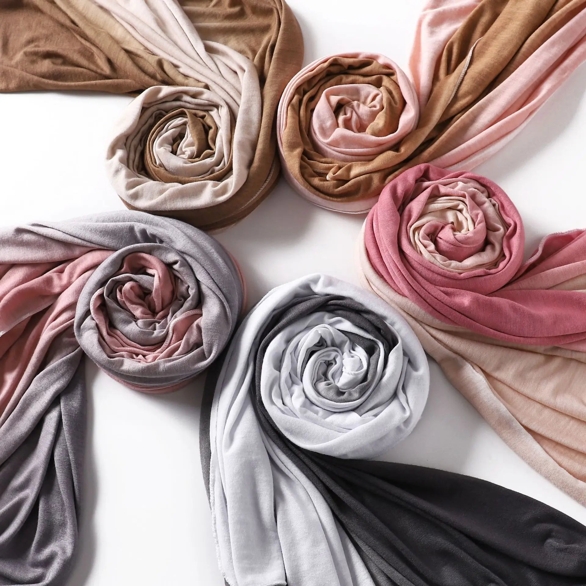 2022 Newest Design Jersey Cotton Hijab Two Color Tone Muslim Scarf  Pleated Shawls Stoles