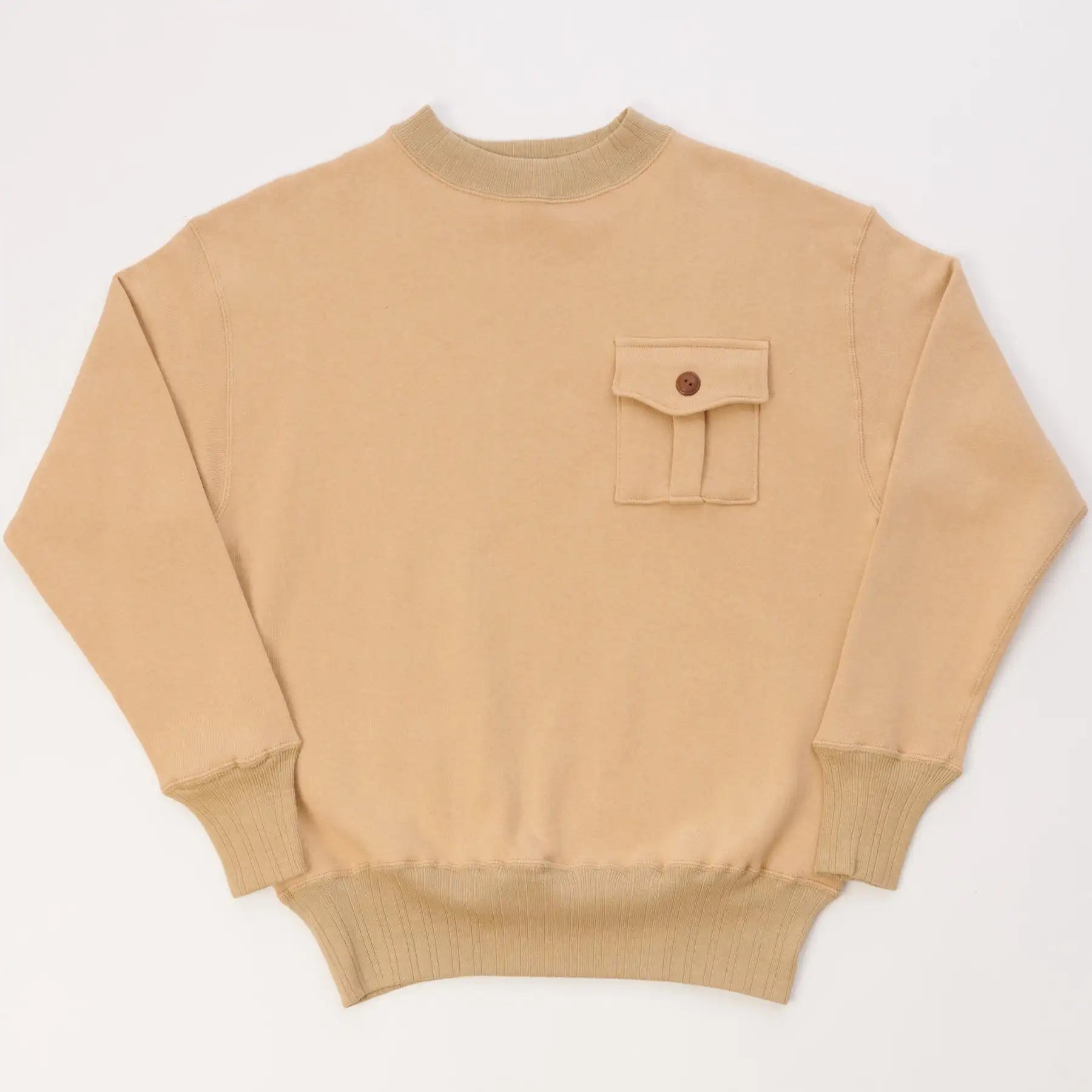 Vintage 100% Fleece Cotton Sweatshirt High-Neck Boxy Shape Double-Layer Crew Neck Oversized Sports Wear for Autumn Season