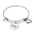 Handmade Custom Adjustable Wire Bangles Jewelry with Letter Charms Women Bracelet