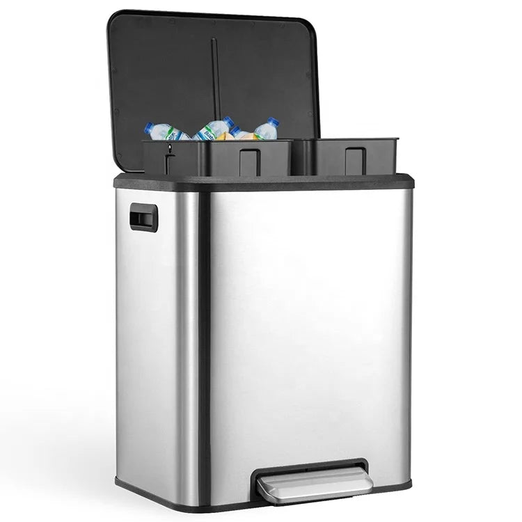 Stainless Steel Step on Trash Can ( 30 Gallons ) Pedal Trash Can Garbage Can Waste Bin 113 L Ash Bin