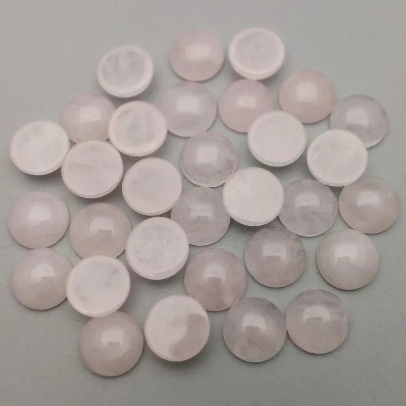 Hongzhuo Hot Sale 12mm Rose Quartz Round Cabochon Cut Jade Stone Price Crafts