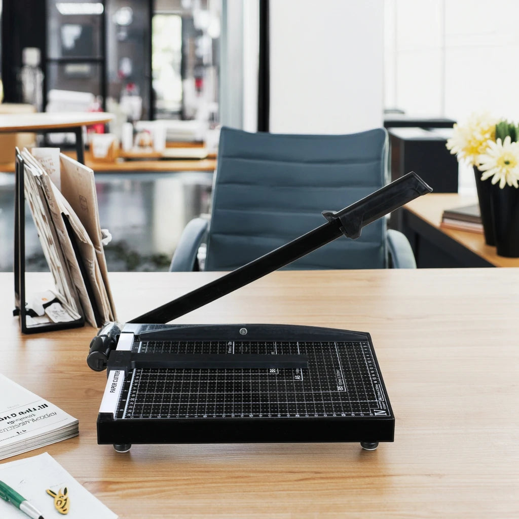 A4 Paper Guillotine Trimmer Manual 10-15 Sheets Capacity Compact Design for Home & Small Office