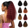 Wholesale High Quality Fiber Cheap Afro Puff Kinky Curly Water Wave Synthetic Drawstring Ponytail Heat Resistant Extensions MegaBDM