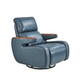Solid Wood Frame Electric Recliner Chair Top Grain Leather Single Sofa Swivel Rocking Power Lift Extendable Massage for Living