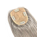 AU Wholesale 100 Human Thinning Hair Cover  Human Hair Clip in Gray Hair Customized Silk Topper for Women