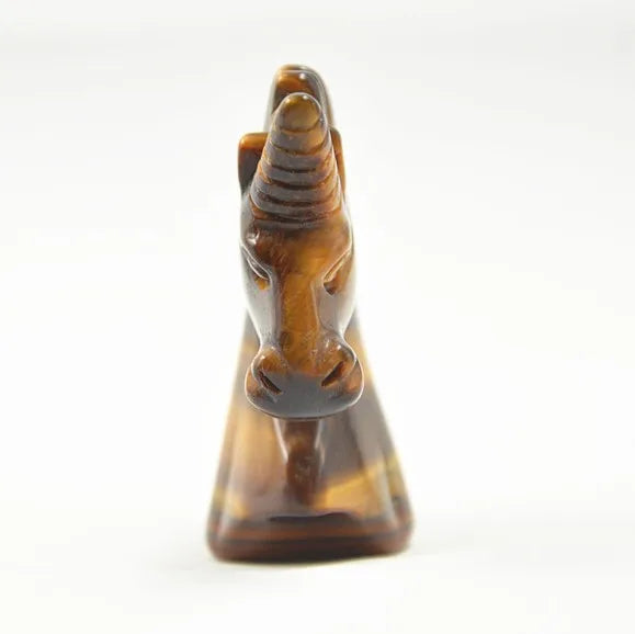 Huiying 50*48*20mm Hand Carved Natural Yellow Tiger Eye Custom Carving Unicorn Horse For Sale