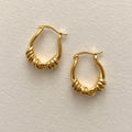 18k Gold Plated S925 Sterling Silver Knotted Earrings Chunky Twist Rope Earrings for Women