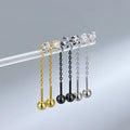 Ins Style Fashion 925 Sterling Silver Diamond Earrings Thread for Women Jewelry