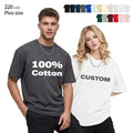 US Size 220 GSM 100% Cotton Oversize Plus Size Custom Printing Wholesale Blank T-Shirt for Men
