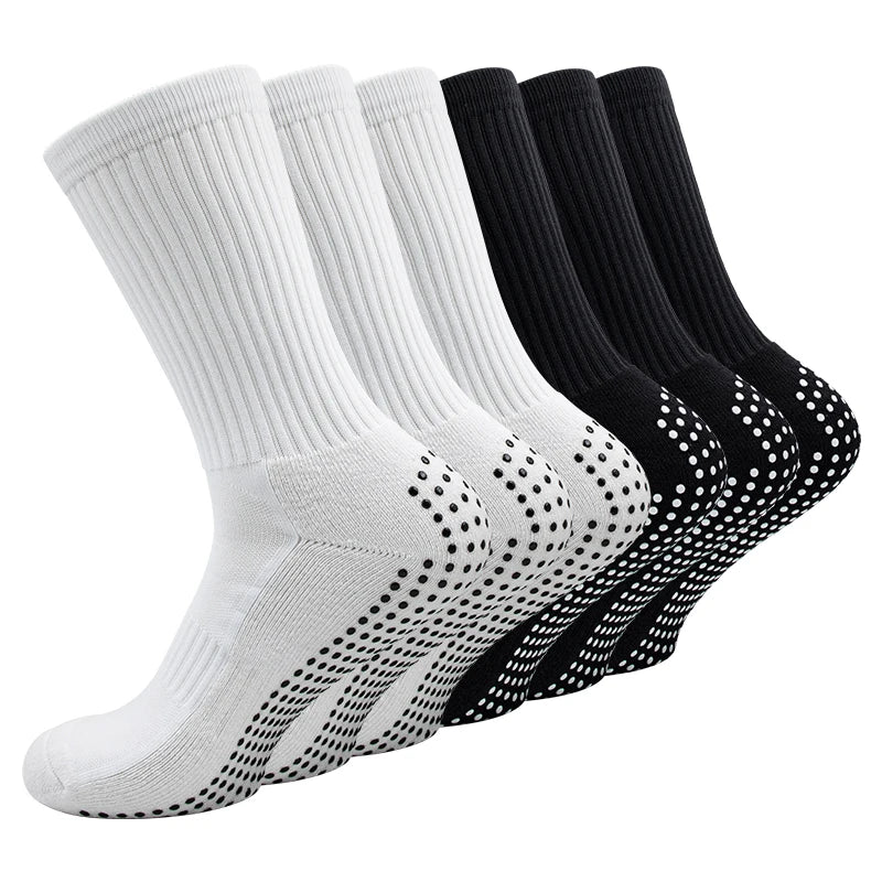 Autumn Athlete Style Men's Designer Jacquard Knitted Crew Cotton Socks Custom Funny Breathable Football Socks Bottom Body Print