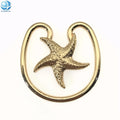 Custom Bikini Accessories Swimwear Metal Connector Swimsuit Front Decorative Zinc Alloy U Shape Shell Starfish Hardware Buckle