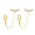 New High-end Design Simple Zircon Cute Wedding & Party White Gold Plated S925 Silver Tassel Fashion Earring