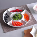 Unbreakable Restaurant Appetizer Snack Dinnerware White Melamine 5 Compartments Tray