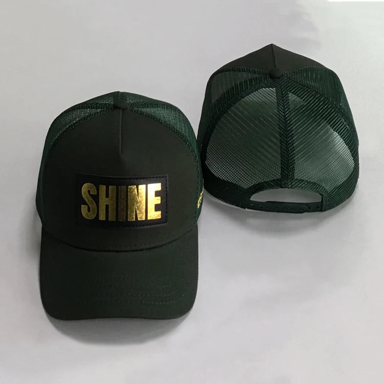 Customize 5 Panel Dark Olive Green Cotton Snapback Cap Mesh Hat Trucker Hats With Custom logo