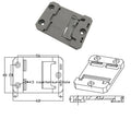 Grey Plastic C-shaped and U-shaped Guide Rail Installation Buckle with Snap Hook Din Rail Clip 48mm Wide 3 Holes