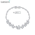 LUOTEEMI Luxury New Designer CZ Flower Jewelry Fashion 2022 Accessory Brand Bohemia for Girl Charm Bracelet