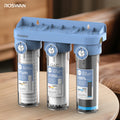 OEM 10 Inch 3-Stage Transparent Water Filter PP GAC Carbon CTO Block 1 Micron Under Sink Point of Use Kitchen for Home