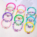 YL Colorful Soft Clay Beaded Bracelet with Cute Cartoon Animal Patterns Handmade Adjustable Children's Jewelry Wholesale