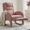 Adjustable Modern Glider Rocking Chair for Nursery Teddy Ivory Solid Wood Comfortable Footrest Home Furniture for Living Room