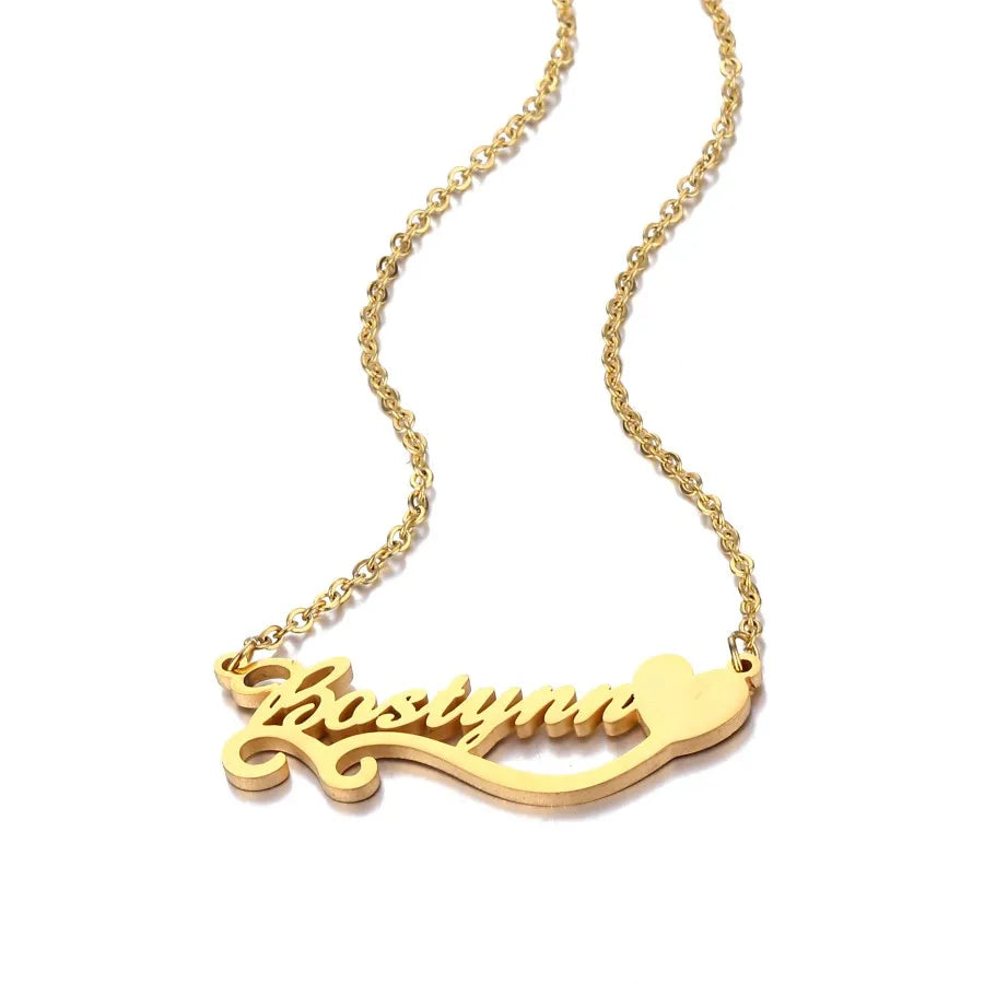 Custom Name Necklace Personalized 18k Gold Plated Nameplate Customized Jewelry Gift for Women MegaBDM