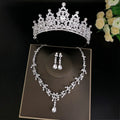 Wholesale Cheap Alloy Antique Copper Plated Fashion Pakistani Gold Crystal Wedding & Party Jewelry Sets Tiara with Necklace