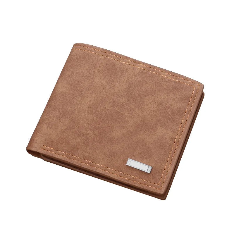 Wholesale Vintage Men's Open Closure Short PU Leather Polyester Lining Designer Wallet Fast Shipping