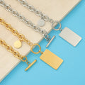 Stainless Steel Blank Round Square Pendant Engraving Custom Name Necklace for Valentine's Day Gift Bijoux En Acier Inoxydable