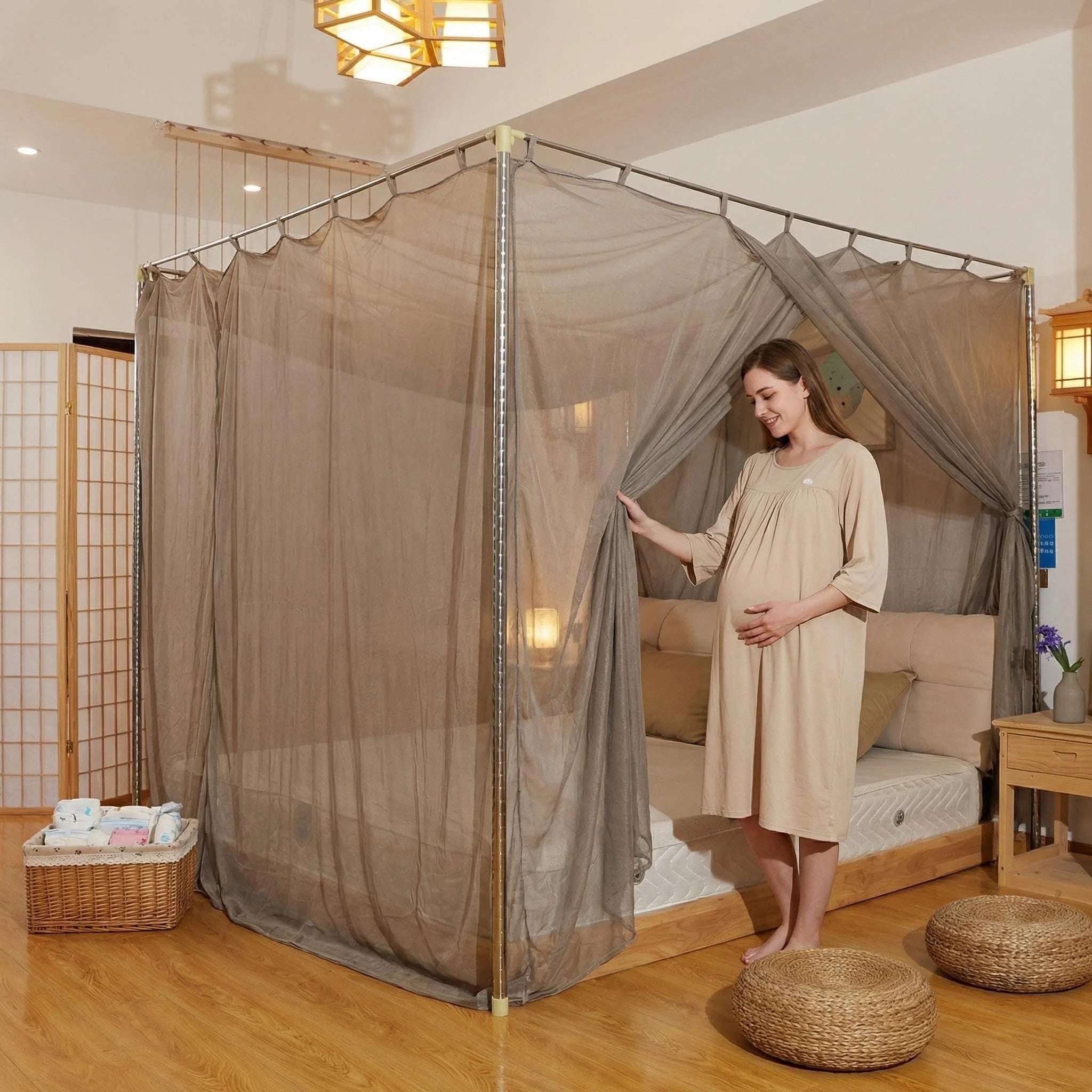 BLOCK EMF King Size square Shielding Mosquito Net 100% Silver Fiber