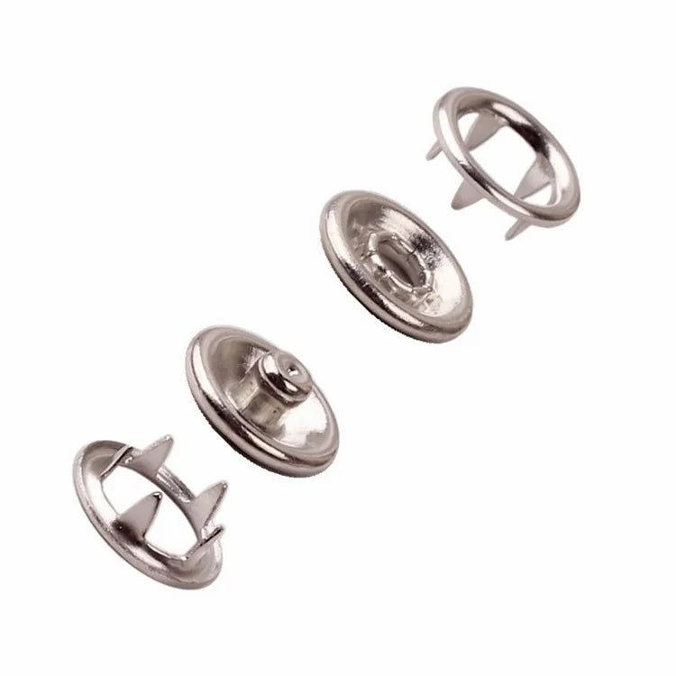 Garment Accessory Decorative 5 Prong Metal 9.5mm Studs Prong Ring Snap Button for Bag Shoes Garment