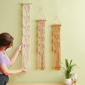 Long Leaves Hand Woven Wall Hanging Bohemian Tapestry Macrame Boho Wall Decor Handmade Chic Home Decor Wedding Decoration Gift