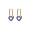 Brincos De Metal 2022 Summer Korean Design Acrylic Flower Blue Purple Heart Earrings Heart Hoop Earrings Women