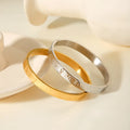 Wholesales 18K Gold Plated Women Jewelry Bracelet Waterproof Stainless Steel Roman Numerals Bangles