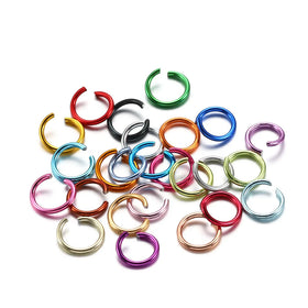 10mm Aluminium Keychain Ring for Diy Jewelry Pendant Toy Making Metal Split Ring Snap Hook Colorful Round Keyring Open Jump Ring