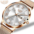 LIGE LG10049 Rose Gold Luxury Ladies Watch Factory Sport Waterproof Women Wristwatch Steel Strap Clock Relogio Feminino with Box