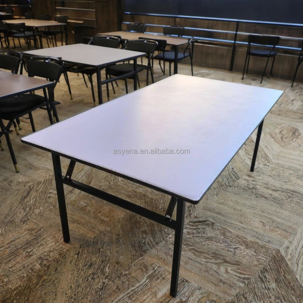 Wholesales Cheap High Quality PVC Banquet Table Plywood Rectangle Folding Table
