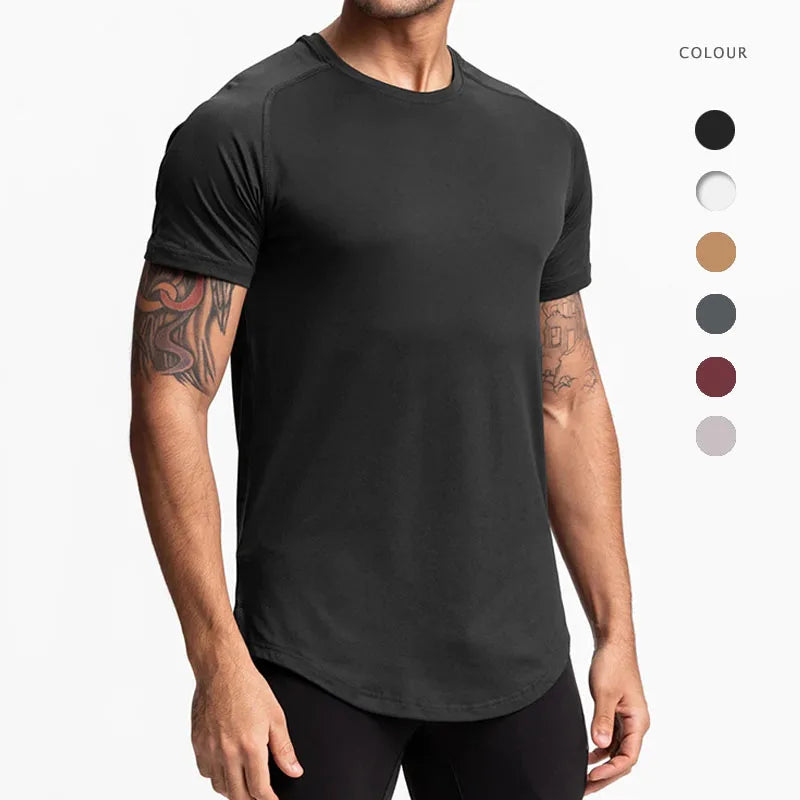 Men's Quick Dry Sports T-Shirt Short Sleeve Stretchy for Running Breathable Regular Fit Fitness Training Shirts
