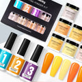 Misscheering Manicure Dipping Powder Kit Without Baking Lamp French Style Nail Art Gel Base Coat Top Coat Activator Coat
