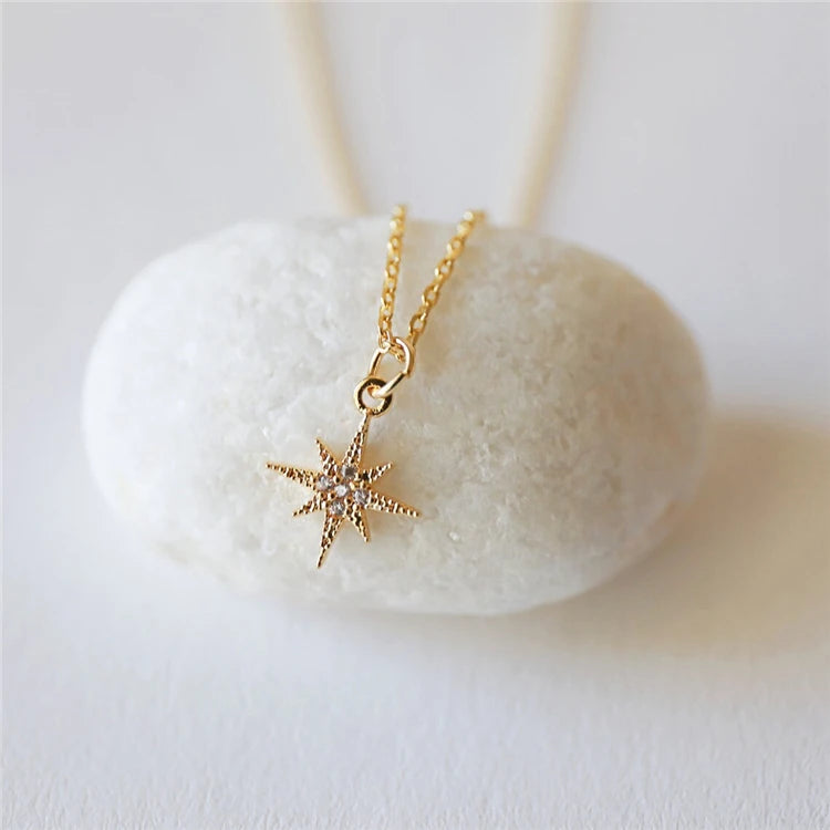 Star Trek Necklace Super Tiny Gold North Star Charm Necklace Silver Material Star Necklace