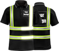 High Visibility ShortSleeve Shirt Customized Your LOGO on Safety Polo Shirt with Reflective Stripes HiVis Construction Workwear