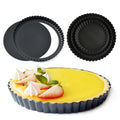 12inch Non-Stick Pie Tart Quiche Flan Pan Molds Pancakes Pizza Cake Round Mould Removable Loose Bottom Fluted Heavy Duty Pie Pan