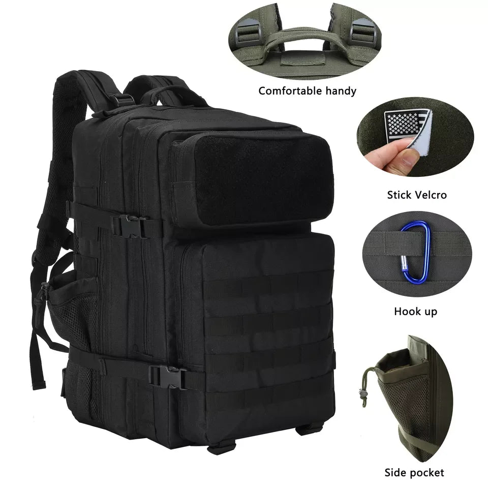 Hot Sale New Outdoor Adventure Tactical Backpack for Men National External Frame 45L Waterproof Camouflage Pattern Polyester
