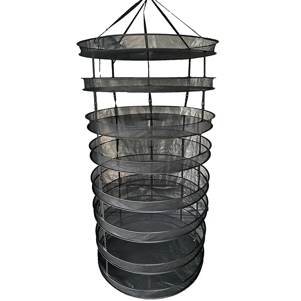 8 Layer Eco-Friendly Modern Hydroponic Hanging Detachable Easily Assembled Wire Steel Frame Chemical Plant Herb Drying Rack Net