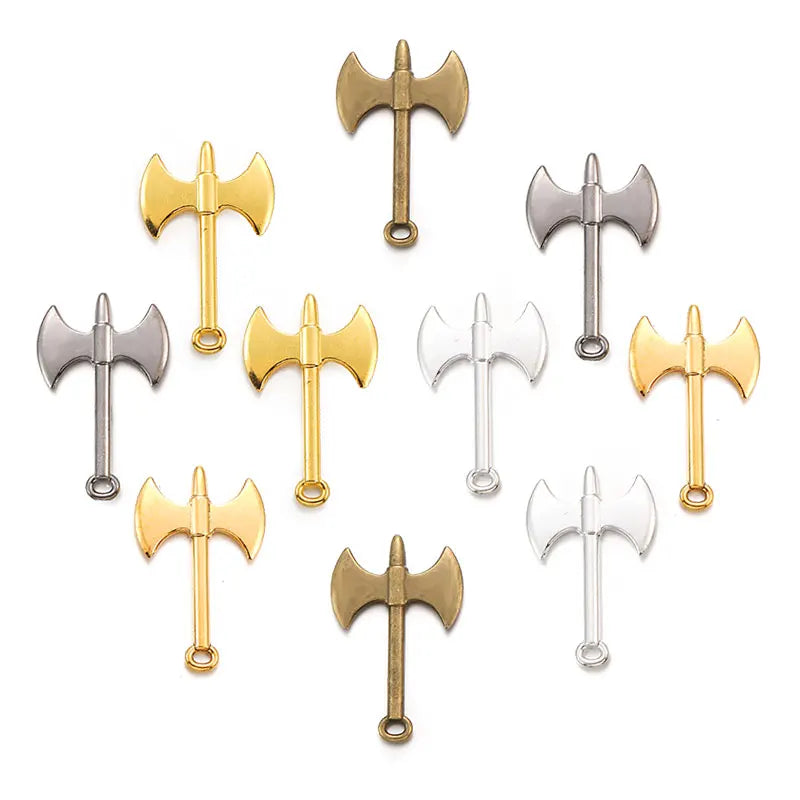 Antique Silver Color Ax Charms Metal Pendant for Bracelet Necklace Jewelry Making 40*25mm M32