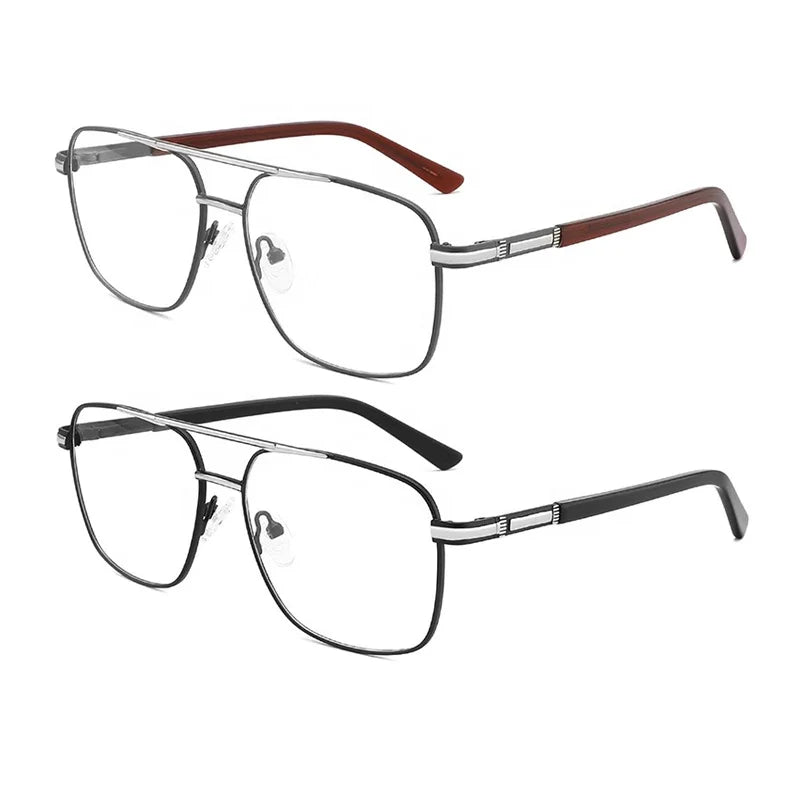 Full-rim Small Size Square-round Dual Bridge Copper Optical Powerful Flexible Spring Hinge for Men for Reading Glasses 63303